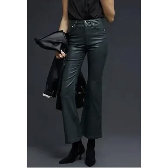 Rag & Bone Casey High Rise Ankle‎ Flare Jeans in Coated Pine Grove Size 30 - Picture 1 of 11